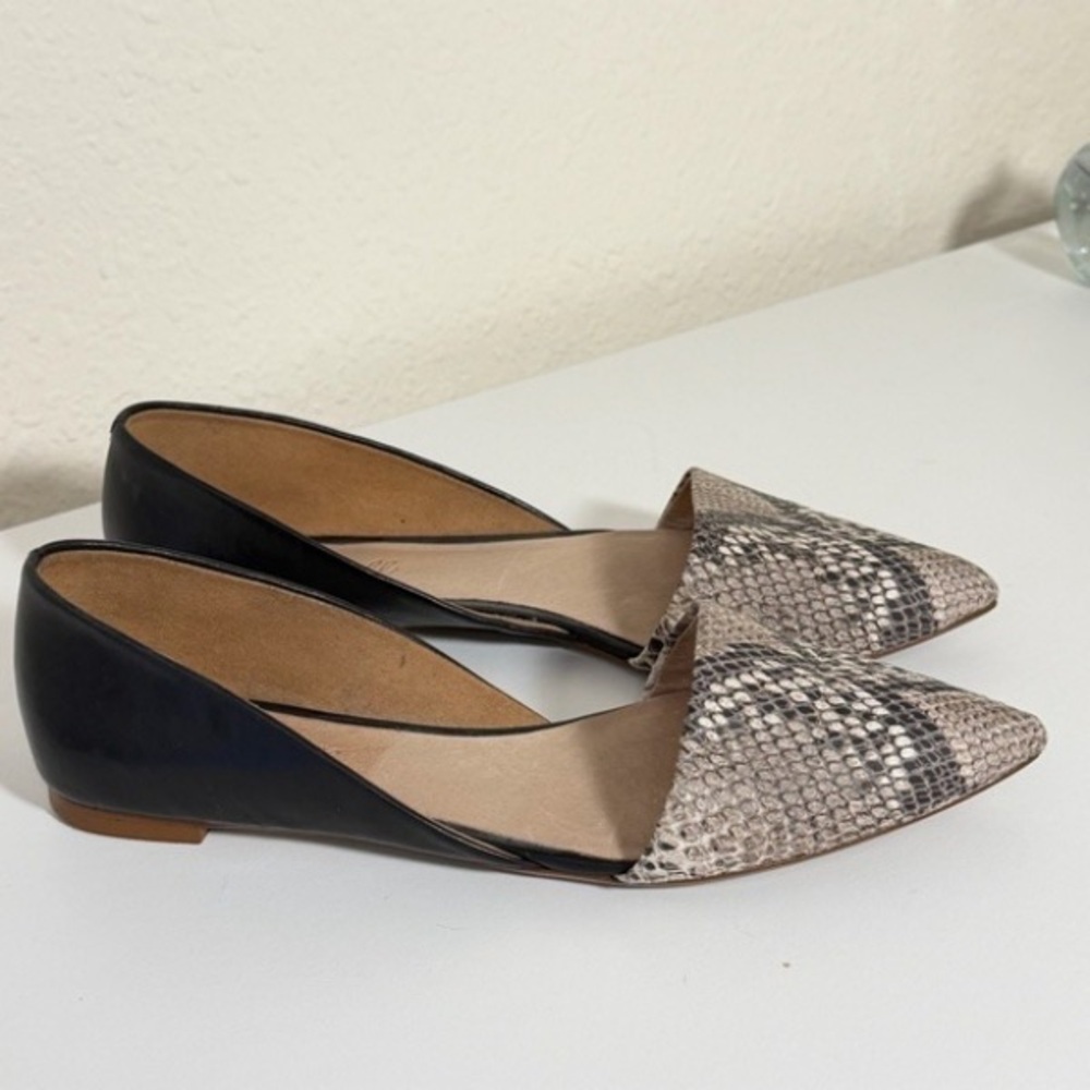 Snakeskin and Black Women's Flats